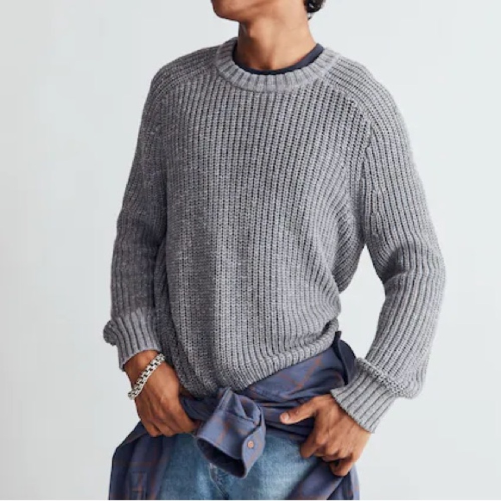 Madewell Men's Oversized Fisherman Sweater - L